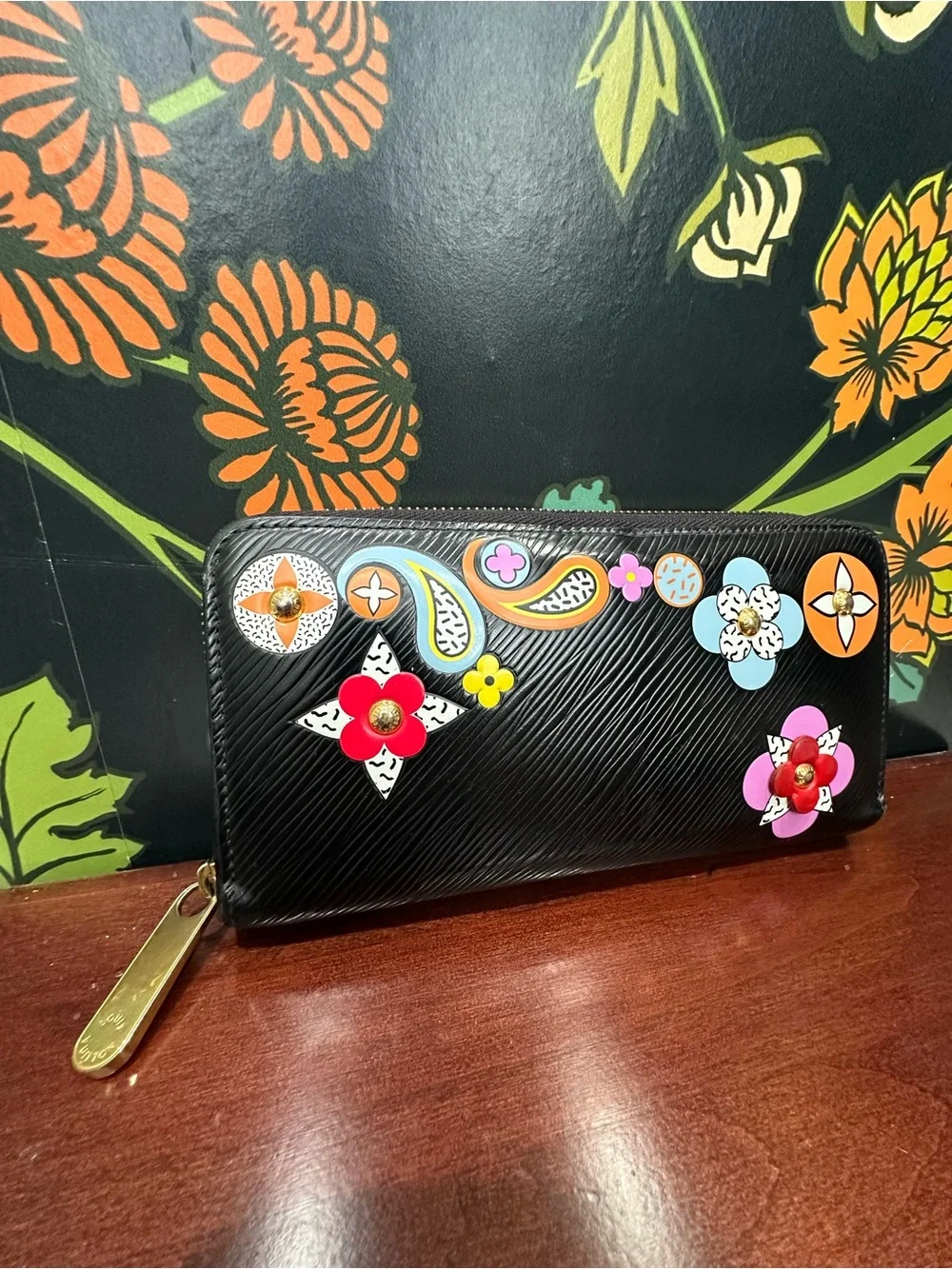 Louis Vuitton M62296 Epi Blooming Flowers Zippy Wallet Black